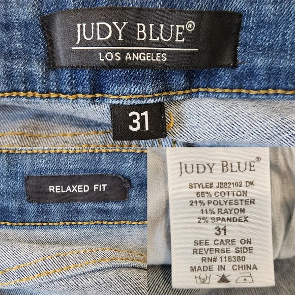 Judy Blue Relaxed Fit Angie Straight Leg Jeans Cropped Stretch Dark Wash 31 - Picture 8 of 10